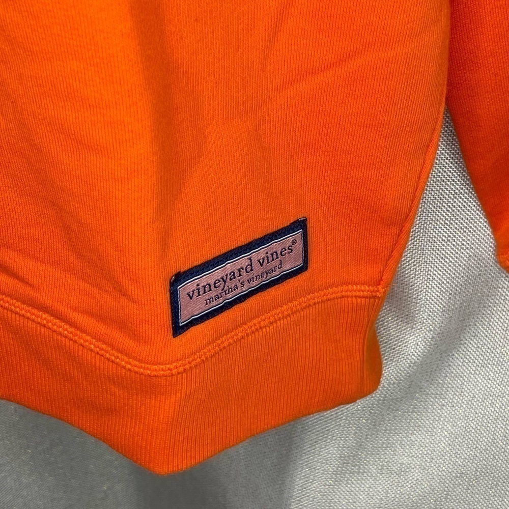 NWT Vineyard Vines Shep Shirt Men's Medium 1/4 Zip Pullover Sweatshirt Orange   - Picture 6 of 11